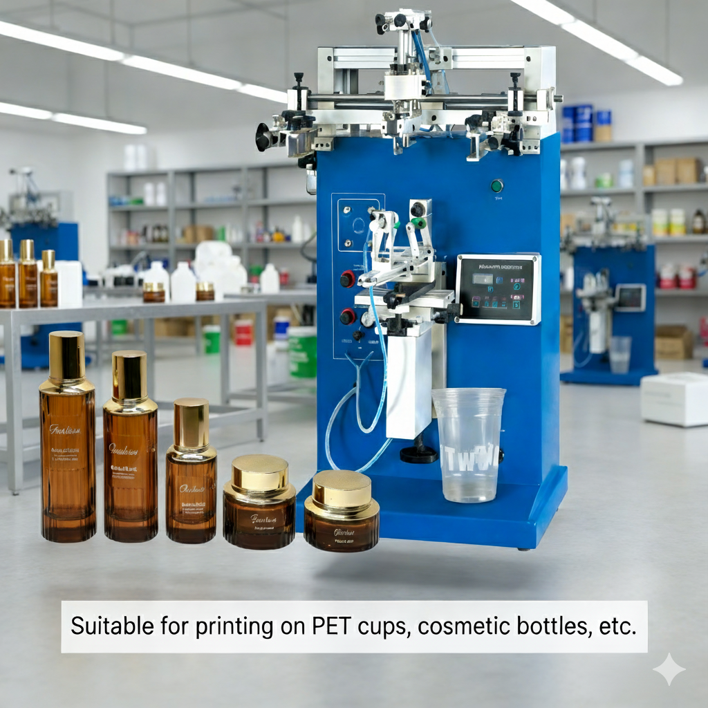 Cylinder Screen Printing Machine ,Perfume Bottle Screen Printer,Screen Printing Equipment For Plastic Cups