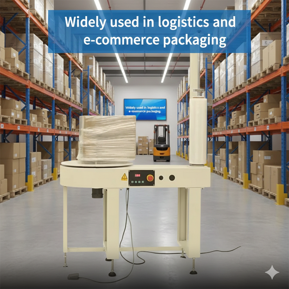 Semi-Automatic Stretch Film Wrapping Machine Carton Box Wrapping Table