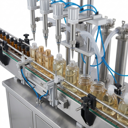 Automatic 4 Nozzles Liquid Filling Machine Inline Bottle Filler for Juice Water Oil and Sauce