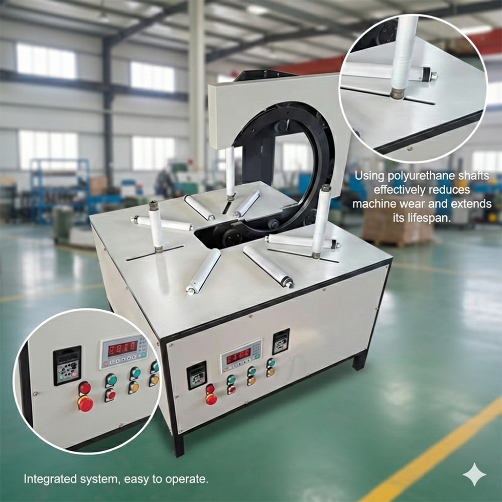 Wire And Cable Stretch Wrapping Machine , Copper Coil Steel Wire/ Tire Packing Machine