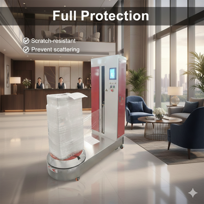 Semi-automatic Baggage Wrapping Machine,Airport Luggage Stretch Wrapping Machine