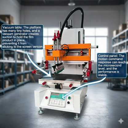 Semi-automatic Desktop Flat Screen Printing Machine, Vacuum Table Screen Printer Equipment