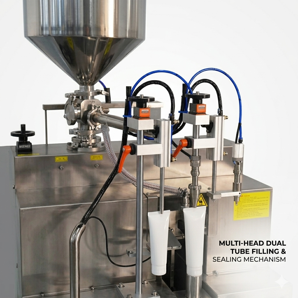 FW-002 semi automatic tube filling and sealing machine for toothpas, facial cleanser, scrubte, plastic tubes