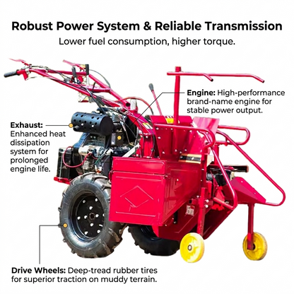 Agricultural Small Handpushed Diesel Corn Harvester Multifunctional Singlerow Straw Crushing and Peeling Harvester