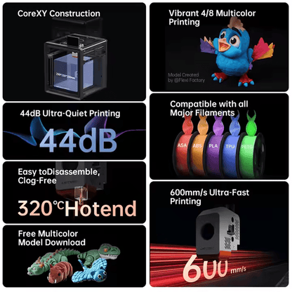 3D Printer Multi - Color Printer High Speed Max 600mm/s High Precision Rapid Printing 250x250x250mm