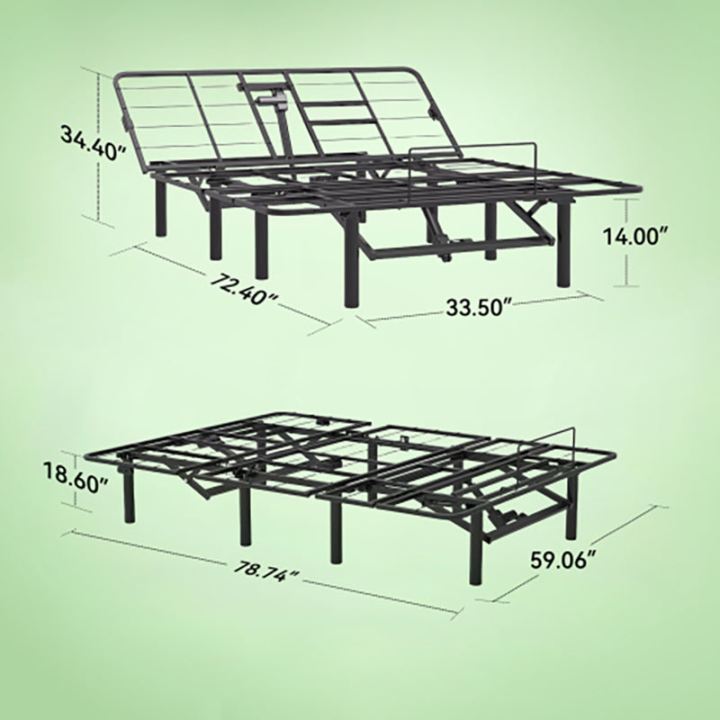 Adjustable Bed Base Frame Queen Size, Dual USB A+C Ports, Remote Control with ZG and Memory Keys