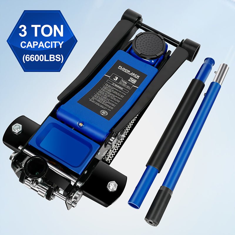 3Ton/6600lbs Low Profile Floor Jack, Lifting Range 75mm/2.95" - 460mm/18.11"