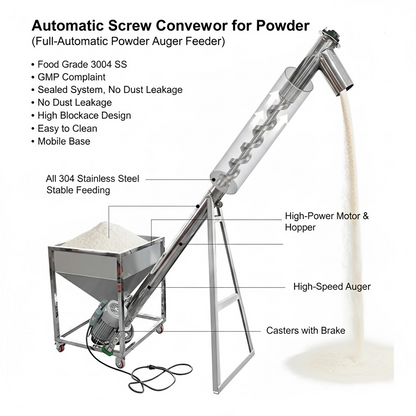 Powder Spiral Inclined Screw Conveyor Auger Feeder Elevator Hopper