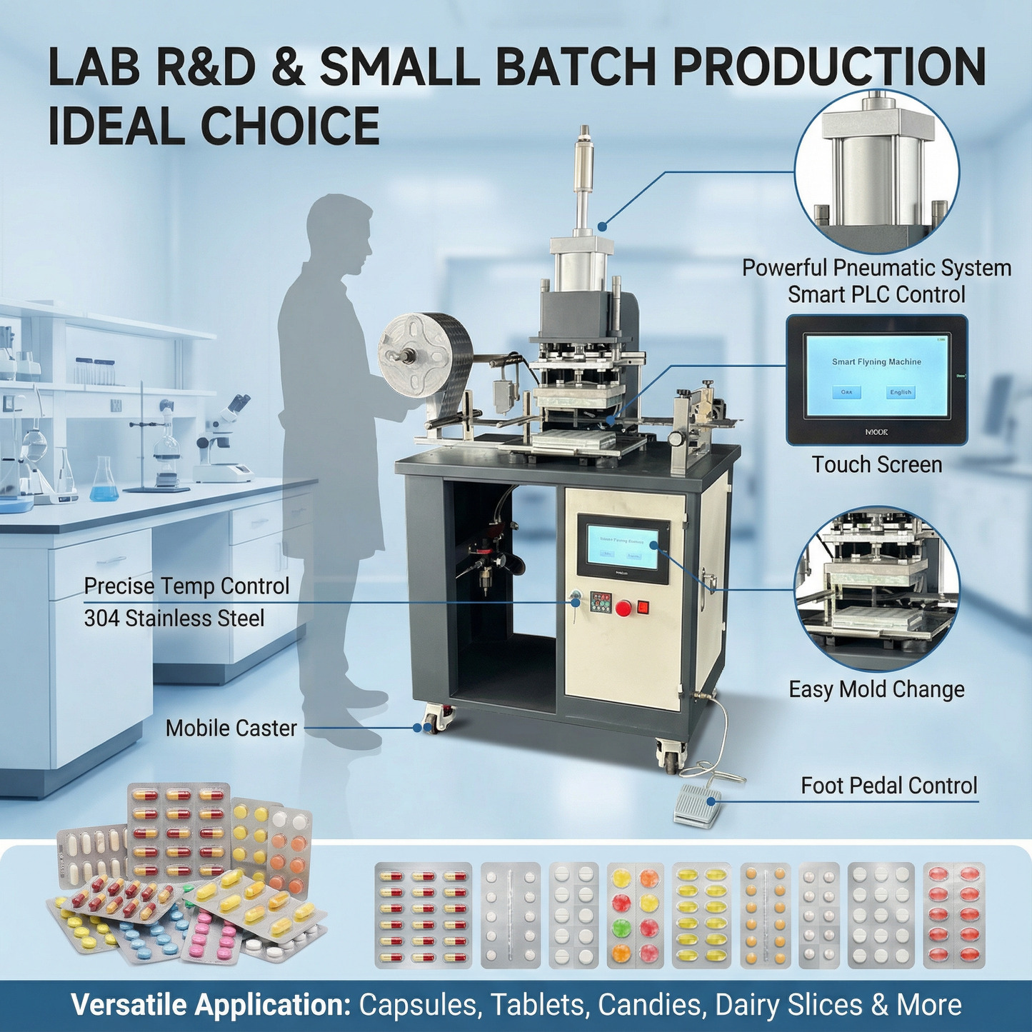 Blister Packing Machine CP-210 Mini Alulinum Foil Alu Pvc Tablet Pill Capsule Blister Packing Machine - CECLE Machine