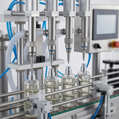 Automatic 4 Nozzles Liquid Filling Machine Inline Bottle Filler for Juice Water Oil and Sauce