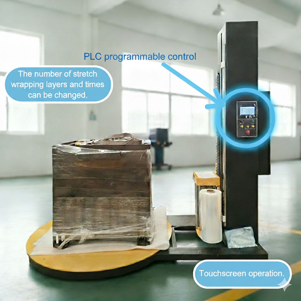 Pallet Stretch Wrapping Machine,Vertical Turntable Carton Box Pallet Stretch Film Wrapping Machine