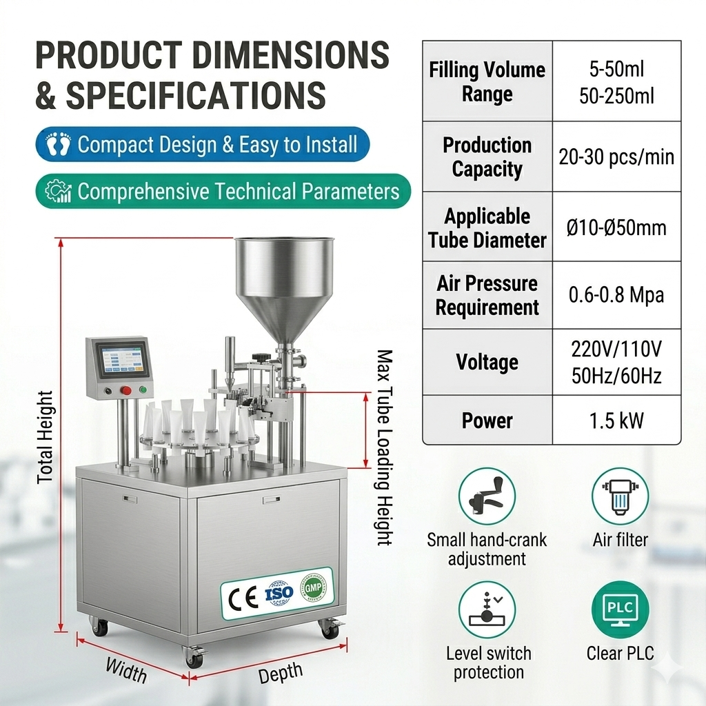 Remplisseuse et scelleuse de tubes semi-automatique en plastique et aluminium FW-006 pour lait concentré