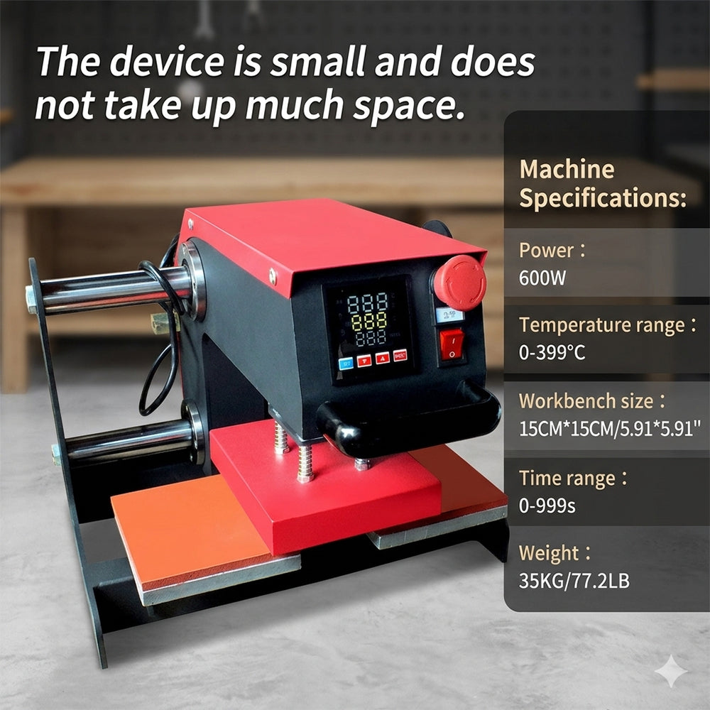 15*15cm Small Size Pneumatic Double Stations Heat Press Machine for Sublimation Logo