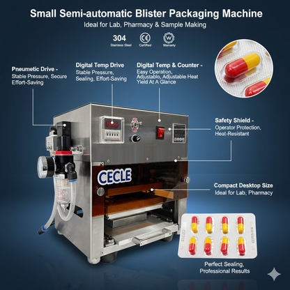 Blister packing machine,small manual Mini Pneumatic tablet capsule blister packing machine for pill - CECLE Machine