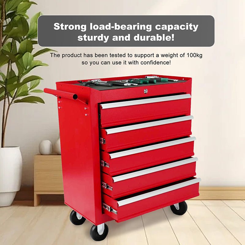 5 - Drawer Metal Rolling Tool Chest with Wheels,With Locking System