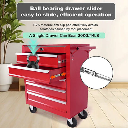 5 - Drawer Metal Rolling Tool Chest with Wheels,With Locking System