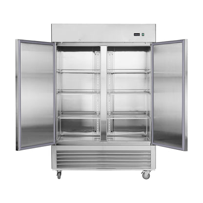 54"W Freezer 2 Section 2 Door Stainless Steel Reach - in 42.2 Cu.ft.