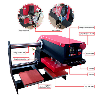 15*15cm Small Size Pneumatic Double Stations Heat Press Machine for Sublimation Logo