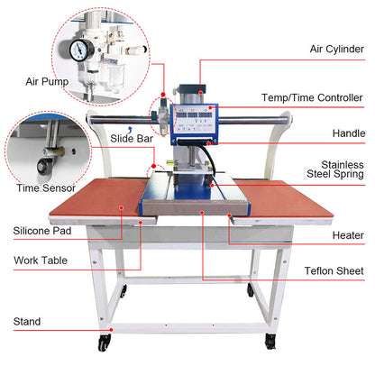 40*60cm Up-Slided Double Station Pneumatic Heat Press Machine, Heat Press Printing Machine For T-shirt