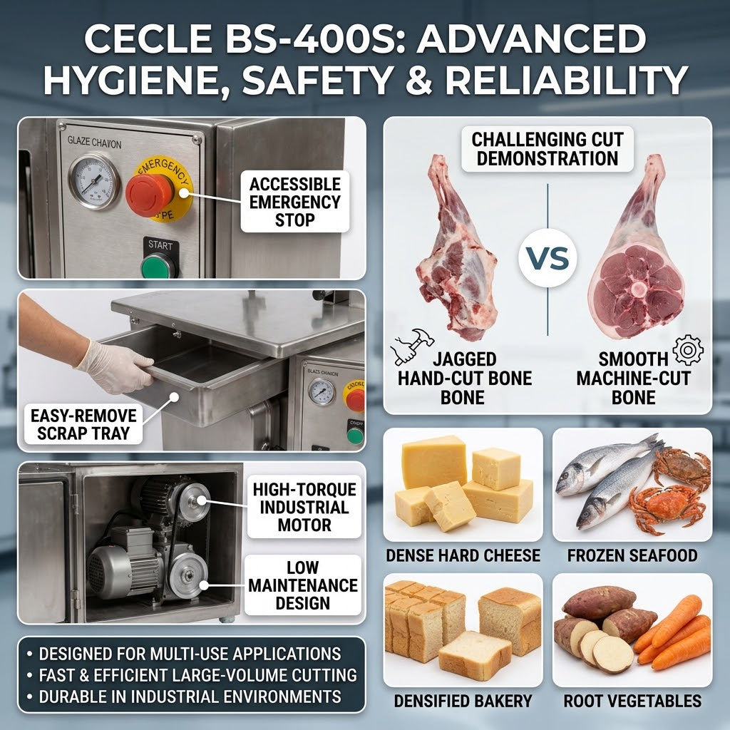 Máquina sierra de huesos de alta velocidad BSM-1400 para carne de res, cordero y cerdo, para procesamiento de alimentos (accionamiento eléctrico)