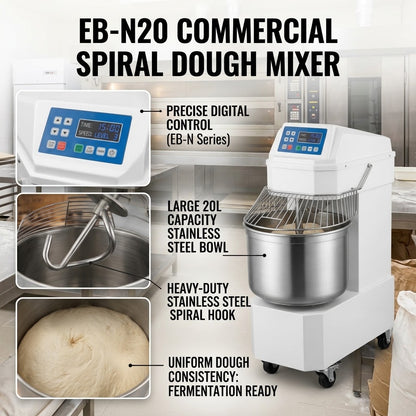 Mixer Adonan Roti Spiral Pengaduk Komersial untuk Memanggang Makanan