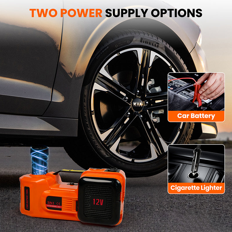 Electric Car Jack kit,5 Ton/11023 LBS Hydraulic Jack Lift with Electric Impact Wrench