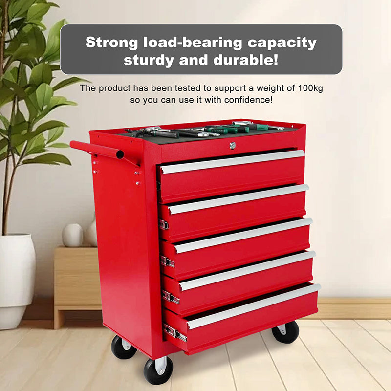 5-Drawer Metal Rolling Tool Chest with Wheels,With Locking System