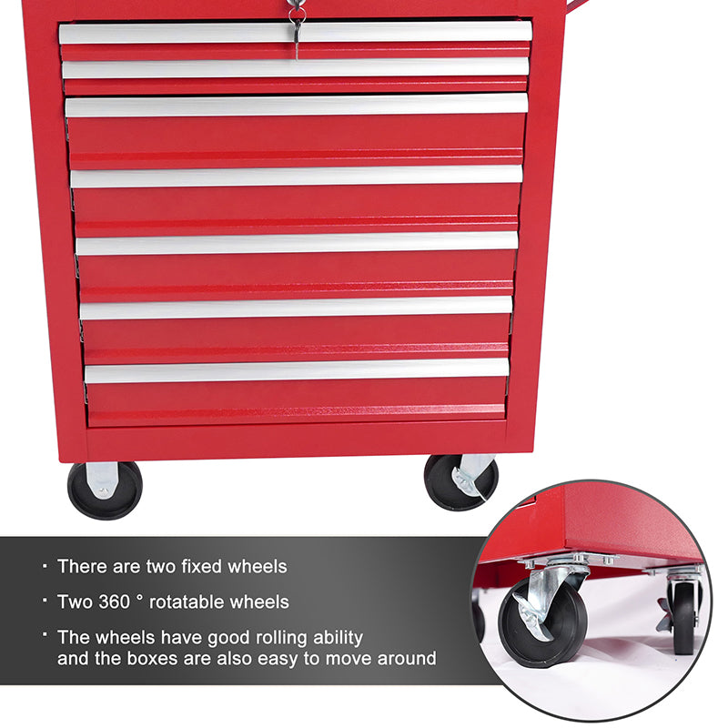 7-Drawer Metal Rolling Tool Chest with Wheels,With Locking System