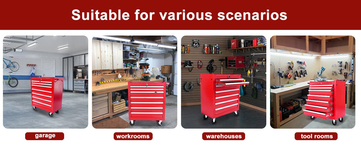 7 - Drawer Metal Rolling Tool Chest with Wheels,With Locking System