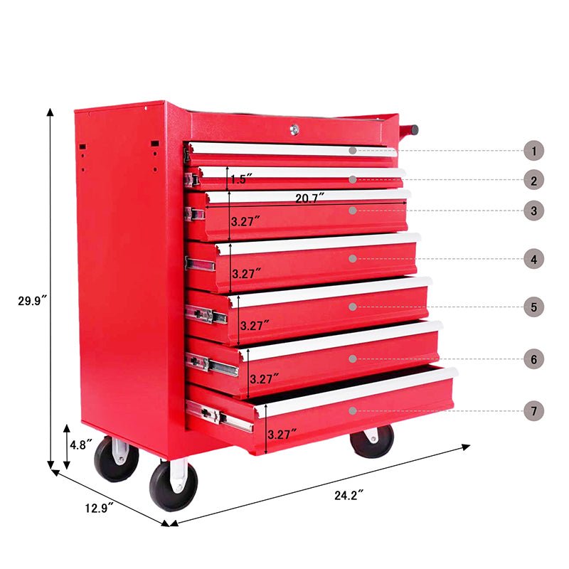 7 - Drawer Metal Rolling Tool Chest with Wheels,With Locking System