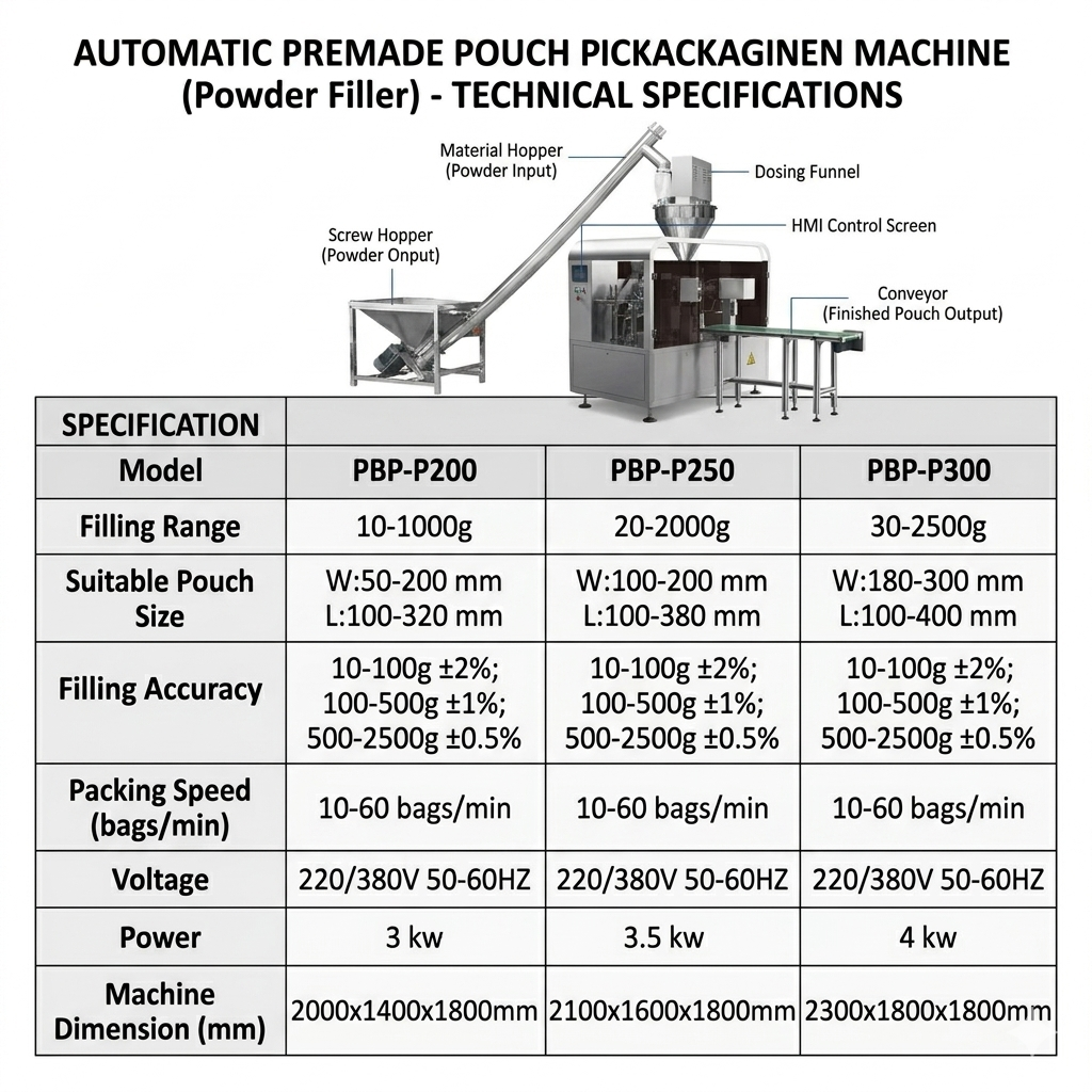 Automatic Powder Stand Up Pouch Filling and Sealing Machine for milk/coffee/spice , premade pouch packaging machine price