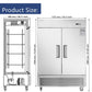 54"W Commercial Freezer 2 Section 2 Solid Door Stainless Steel Reach-in 42.2 Cu.ft.