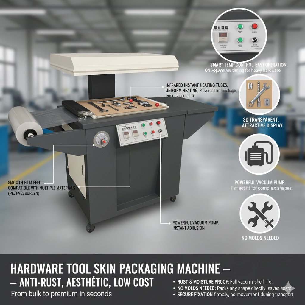 SP - 2008 Hardwares Screwdriver Tools Skin Packing Machine Skin Vacuum Packing Machine