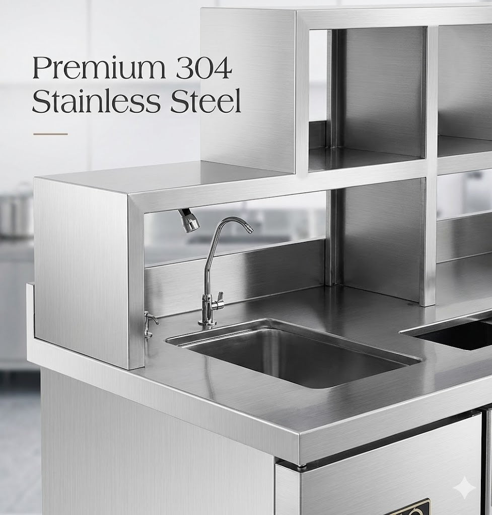 Bubble tea bar milk tea bar counter with refrigeration and boba bar equipment