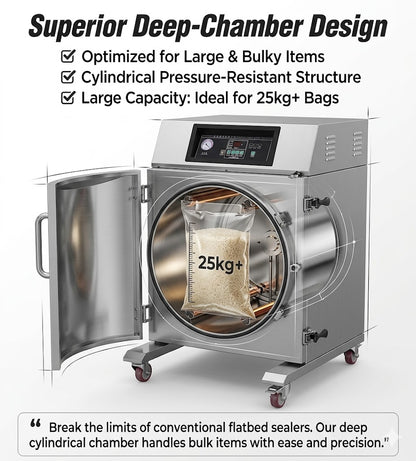 Arc shaped large capacity powder food vacuum packaging machine