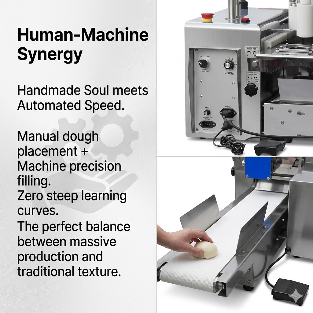 Machines commerciales semi-automatiques à wontons et à raviolis imitant la main pour les restaurants