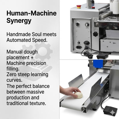 Machines commerciales semi-automatiques à wontons et à raviolis imitant la main pour les restaurants