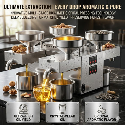 Commercial small portable 4-head oil press for household use