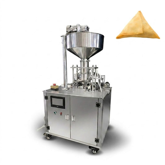 Semi automatic curry puff wrapper folding sambosa samosa making machine