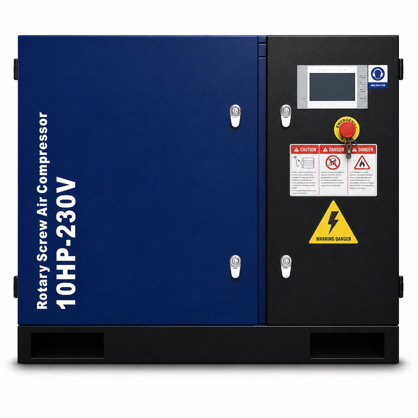 10HP Rotary Screw Air Compressor, 34CFM, 125PSI, 208-230V 3PHASE 60HZ, Fixed Speed Compressor, Industrial-Grade, Heavy Duty Air Compressed System