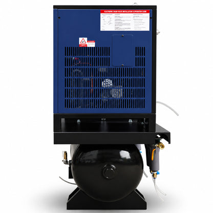 10HP Combined Rotary Screw Air Compressor with Dryer & 39.6-Gal ASME Tank – 34CFM, 125PSI, 230V 3PHASE 60HZ Heavy Duty Air Compressed System – Industrial Grade, 4-in-1
