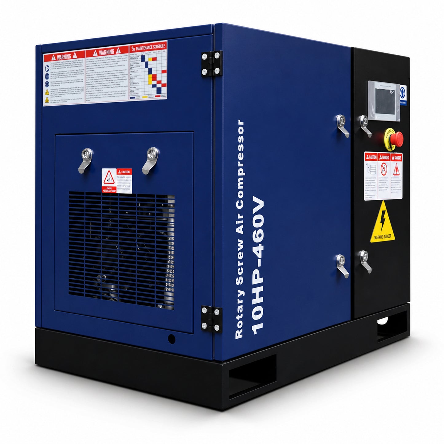 10HP Rotary Screw Air Compressor, 34CFM, 125PSI, 460V 3PHASE 60HZ, Fixed Speed Compressor, Industrial-Grade, Heavy Duty Air Compressed System