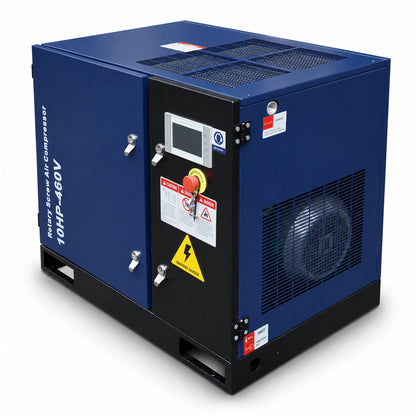 10HP Rotary Screw Air Compressor, 34CFM, 125PSI, 460V 3PHASE 60HZ, Fixed Speed Compressor, Industrial-Grade, Heavy Duty Air Compressed System