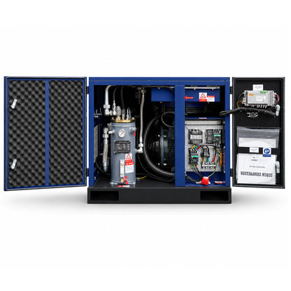 10HP Rotary Screw Air Compressor, 34CFM, 125PSI, 460V 3PHASE 60HZ, Fixed Speed Compressor, Industrial-Grade, Heavy Duty Air Compressed System