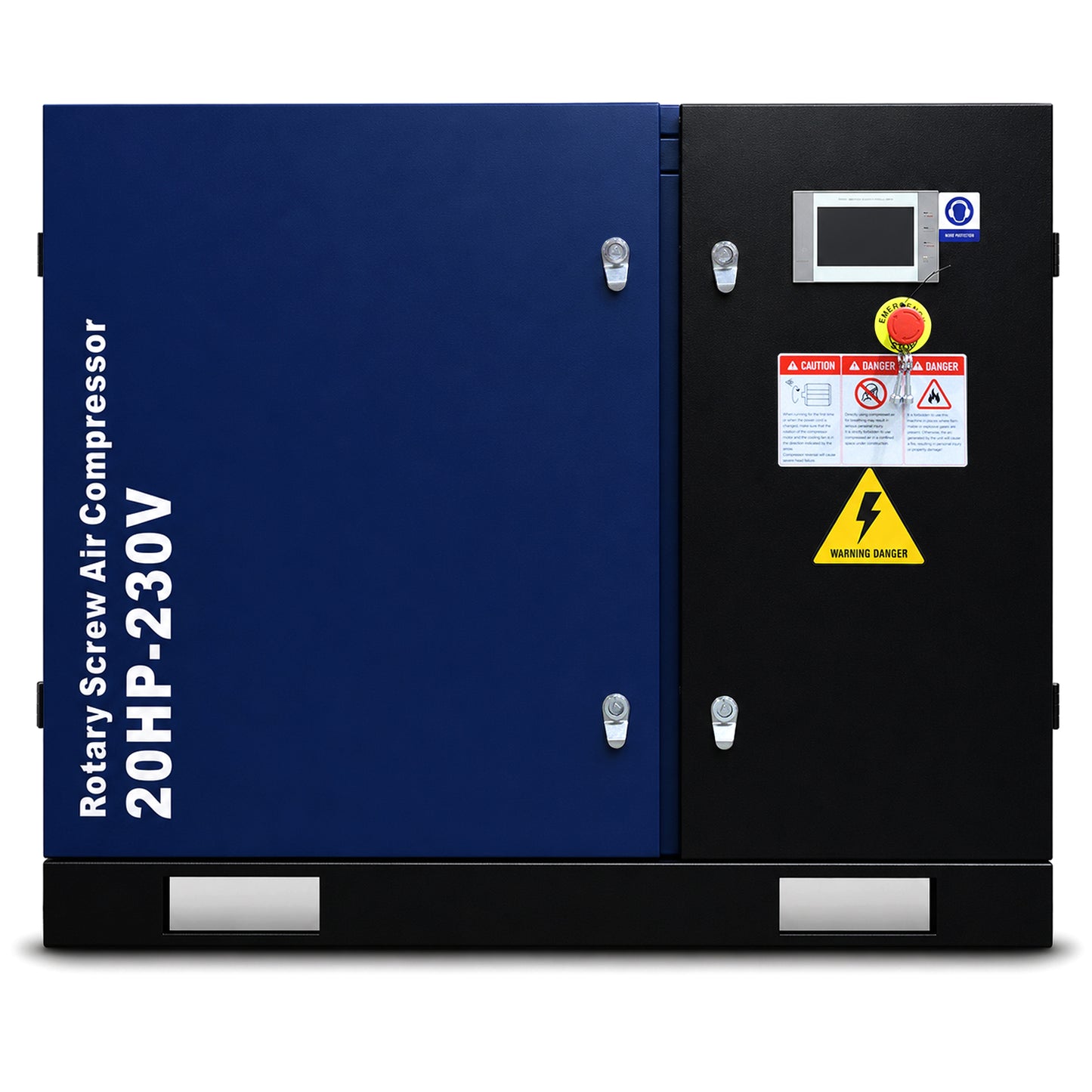 20HP Rotary Screw Air Compressor, 74CFM, 125PSI, 208-230V 3PHASE 60HZ, Fixed Speed Compressor, Industrial-Grade, Heavy Duty Air Compressed System