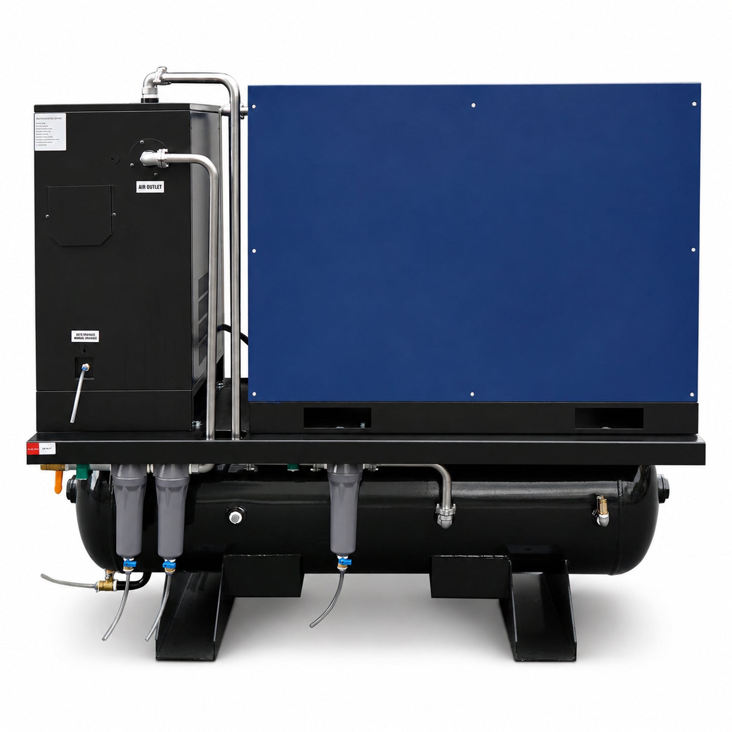 20HP Combined Rotary Screw Air Compressor with Dryer & 68.7-Gal ASME Tank – 74CFM, 125PSI, 230V 3PHASE 60HZ Heavy Duty Air Compressed System – Industrial Grade, 4-in-1