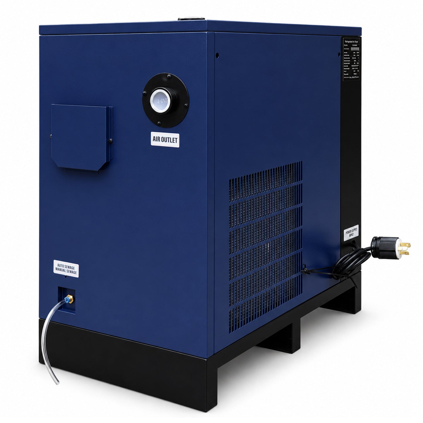 240CFM Refrigerated Air Dryer for 50HP-460V Rotary Air Compressors, 3PHASE 460V Refrigerated Air Dryer, Compressed Air Systems, Industrial Refrigerated Compressed Air Dryer