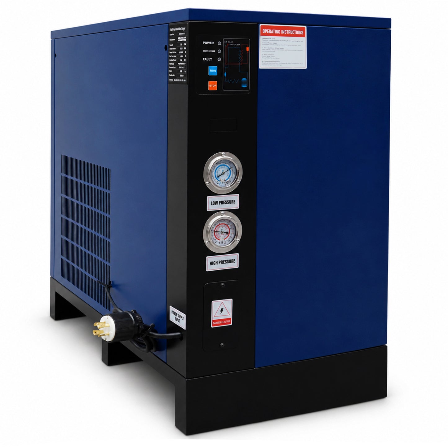 240CFM Refrigerated Air Dryer for 50HP-460V Rotary Air Compressors, 3PHASE 460V Refrigerated Air Dryer, Compressed Air Systems, Industrial Refrigerated Compressed Air Dryer