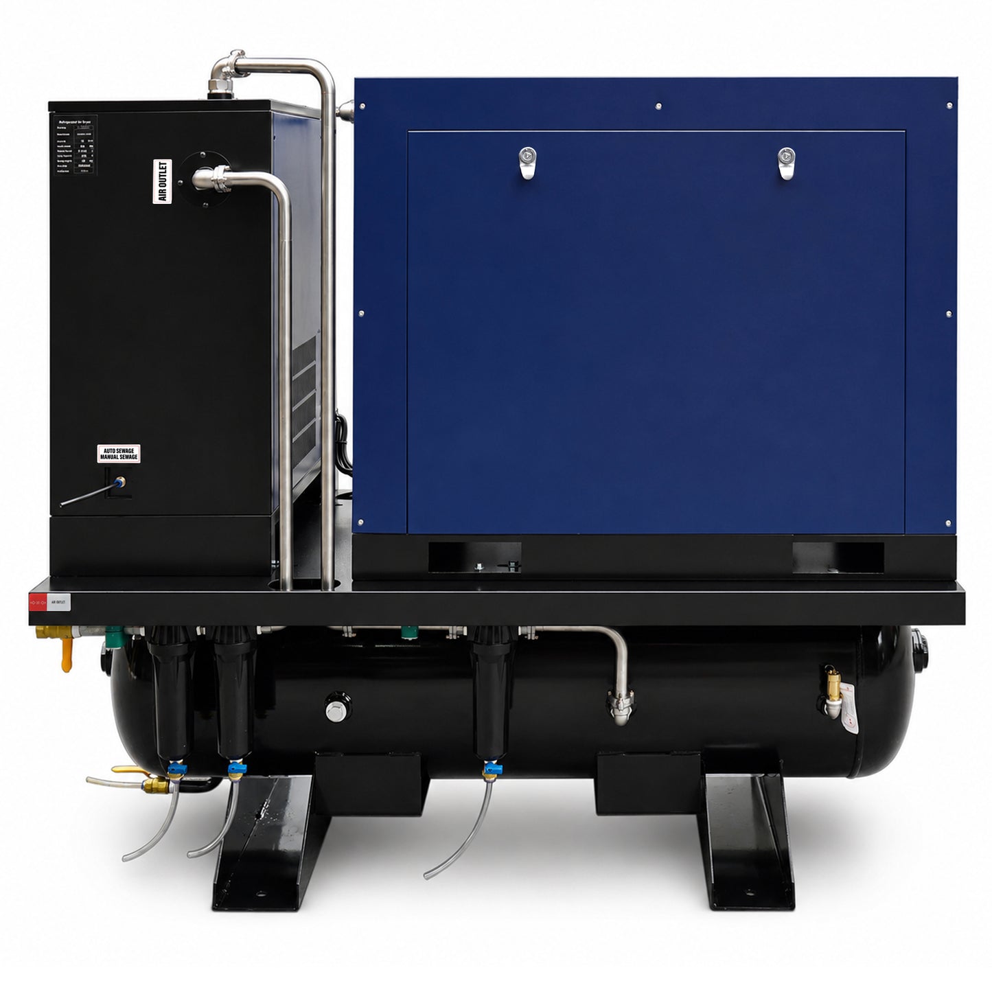 20HP Combined Rotary Screw Air Compressor with Dryer & 68.7-Gal ASME Tank – 74CFM, 125PSI, 460V 3PHASE 60HZ Heavy Duty Air Compressed System – Industrial Grade, 4-in-1
