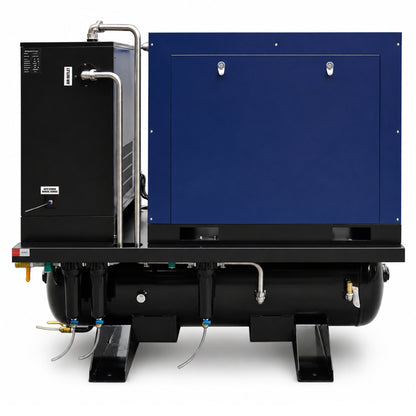 20HP Combined Rotary Screw Air Compressor with Dryer & 68.7-Gal ASME Tank – 74CFM, 125PSI, 460V 3PHASE 60HZ Heavy Duty Air Compressed System – Industrial Grade, 4-in-1